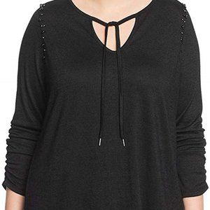 Seven7 Womens Beaded Hi-Low Pullover Top